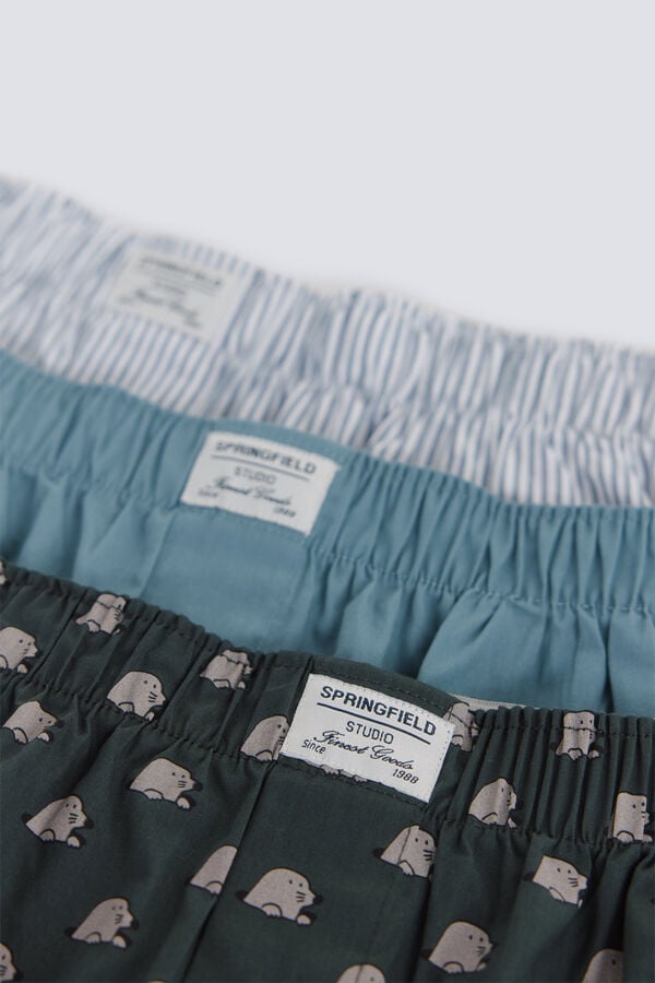 Springfield Pack 3 polka-dots boxers blue