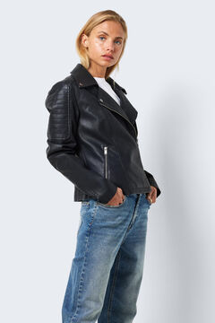Springfield Faux leather biker jacket schwarz