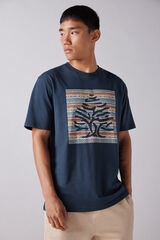 Springfield T-Shirt mit einheimischen Bäumen blau
