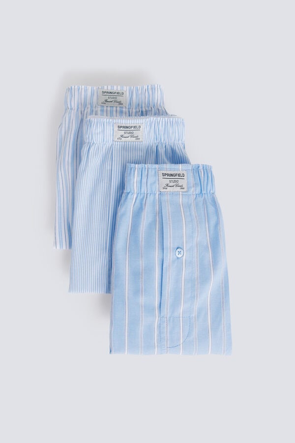 Springfield Blue striped 3-pack boxers blue
