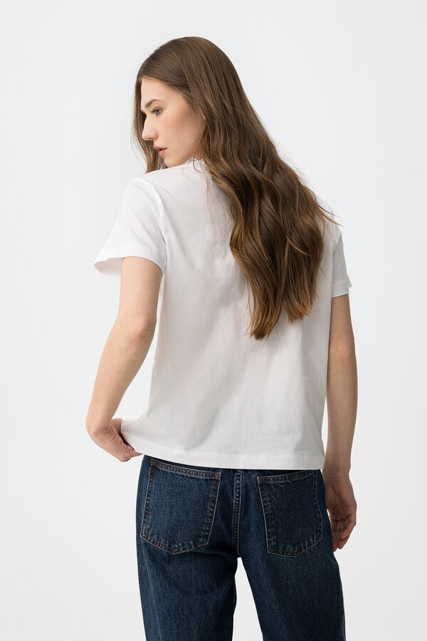Tiffosi T-shirt with lettering blanc