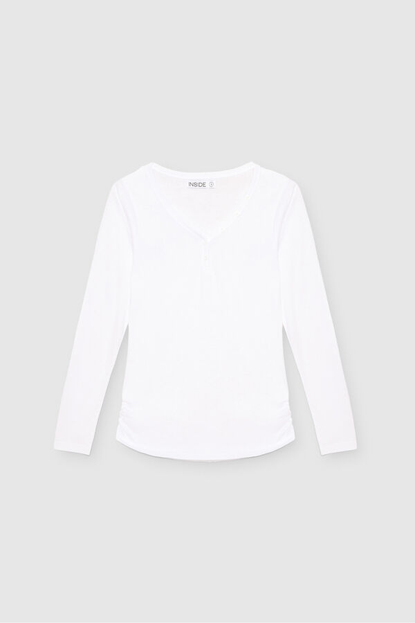 Inside T-shirt com gola padeiro branco