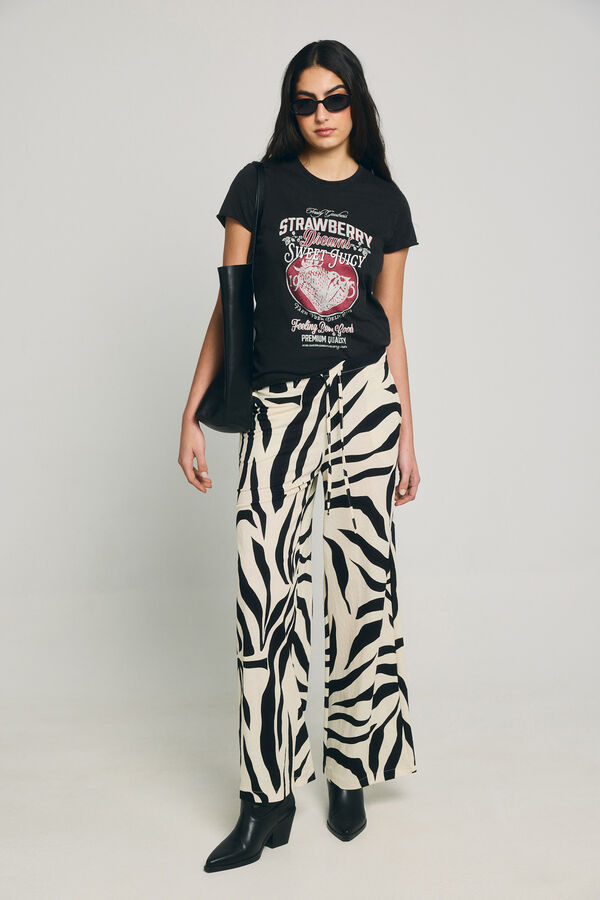 Only Printed short-sleeved T-shirt brown
