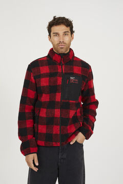 Brave Soul Checkered zip fastening sweatshirt