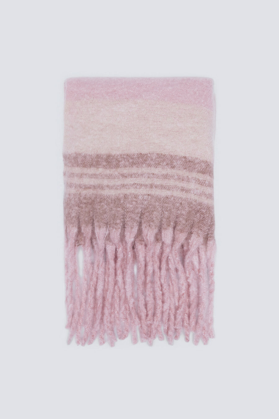 Bufanda cuadros rosas y crudos