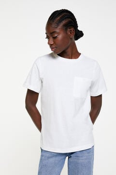 Springfield Camiseta Bolsillo blanco