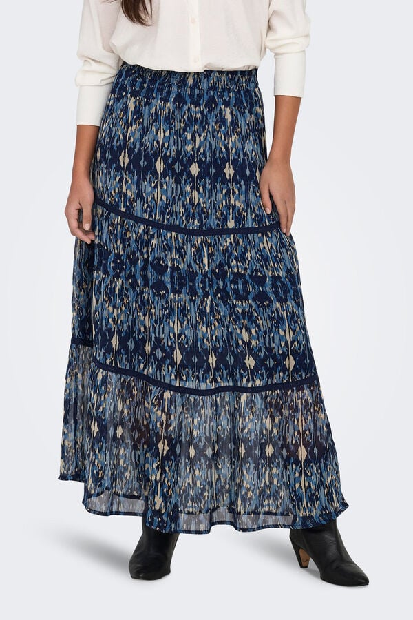 Springfield Long printed skirt bluish