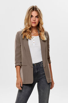 Only Blazer aberto com manga arrega&ccedil;adas