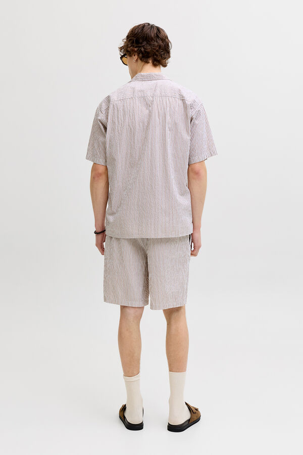 Jack & Jones Striped seersucker Bermuda shorts nude