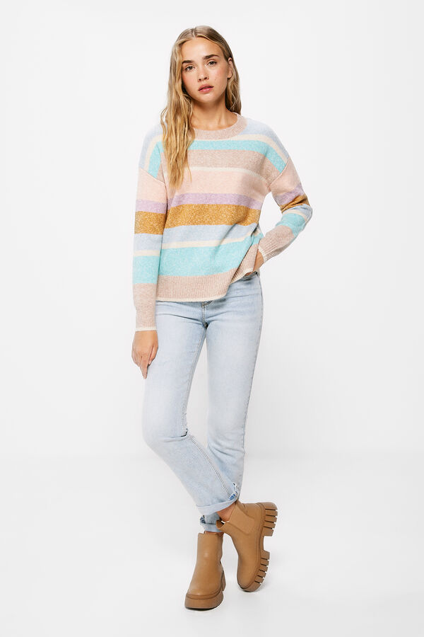 Springfield Pull Bandes Multicolores rose