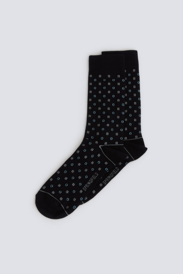 Springfield Long micro-embroidered sock black
