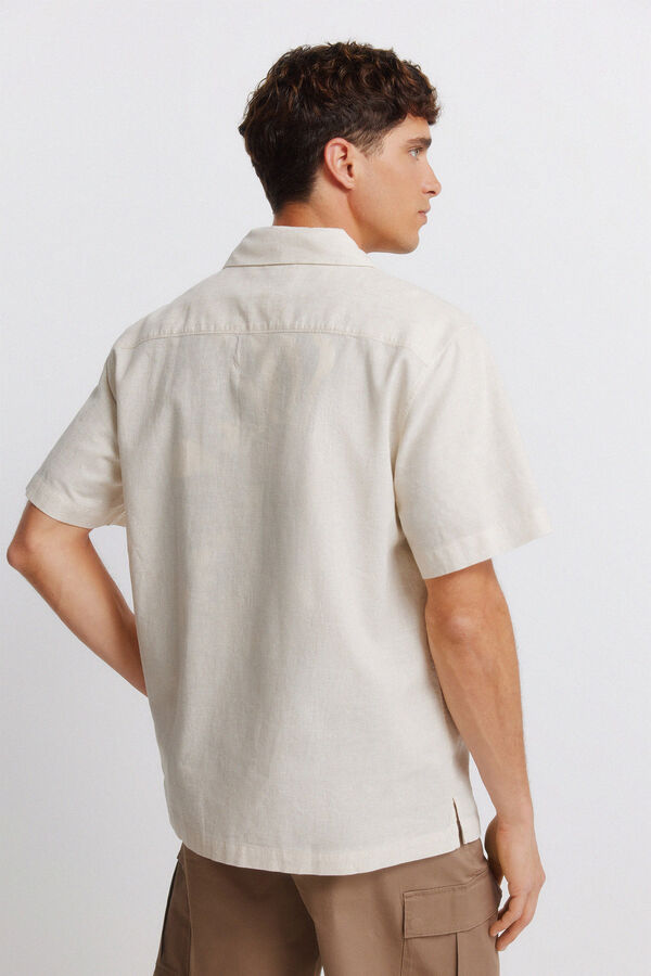 Springfield Linen short sleeve shirt grey