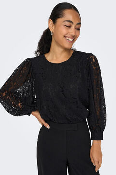 Springfield Long sleeve lace blouse black