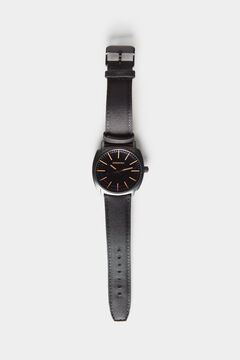 Springfield Reloj con caja cuadrada de 38 mm negro