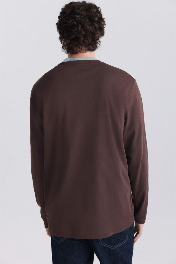 Springfield Ribbed basic long sleeve T-shirt nude