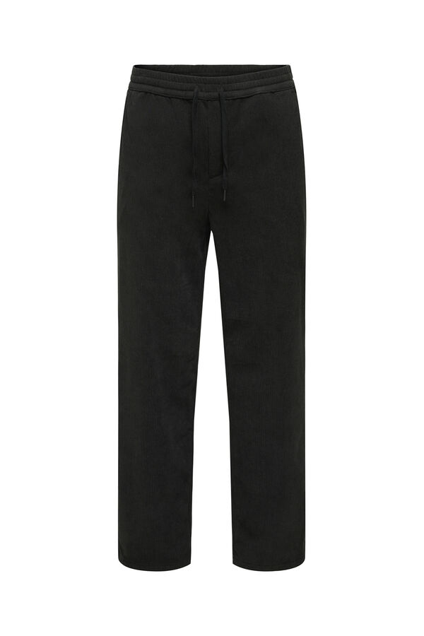Only & Sons Pantal&oacute;n largo pana negro