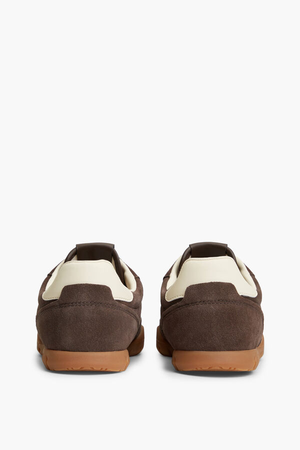 Tommy Jeans Leather sneakers with flag brown
