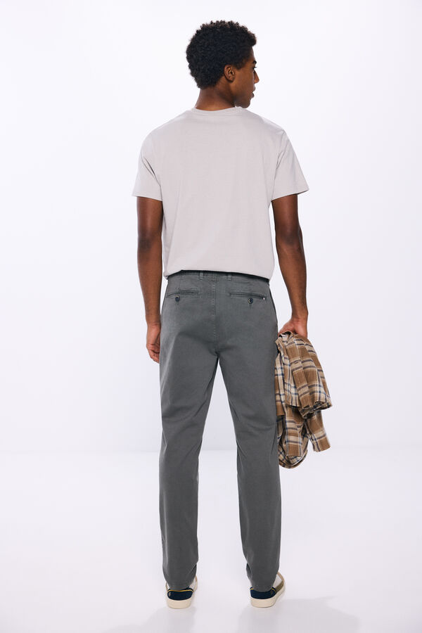 Springfield Relaxed fit washed color chinos pants grey