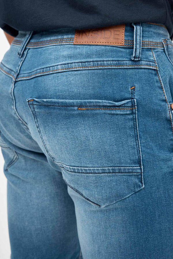 Inside Skinny denim Bermuda shorts blue