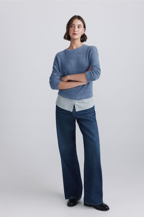 Springfield Fine two-material jumper blue