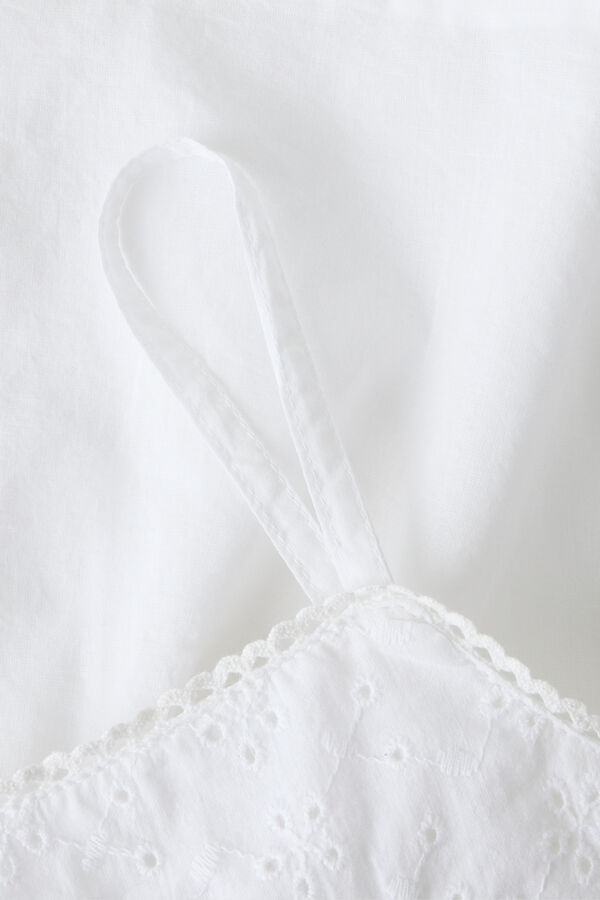 Name It Top de al&ccedil;as com renda branco