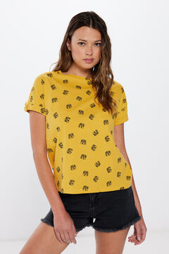 Springfield Camiseta manga botón estampada dorado