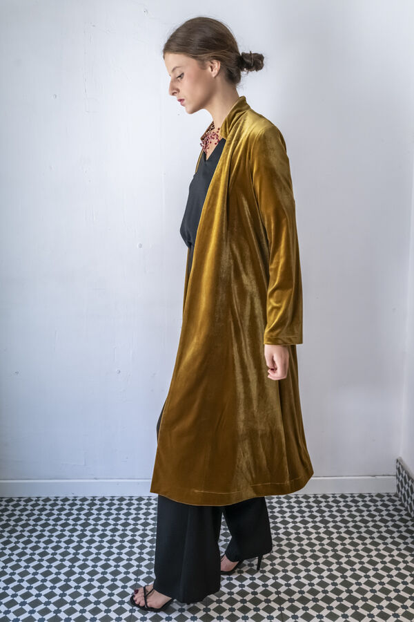 Cul Sac Abrigo midi cuello mao amarillo