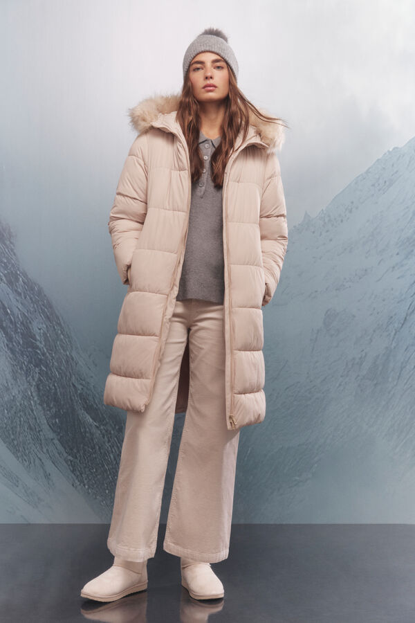 Springfield Thermolite puffer long coat nude
