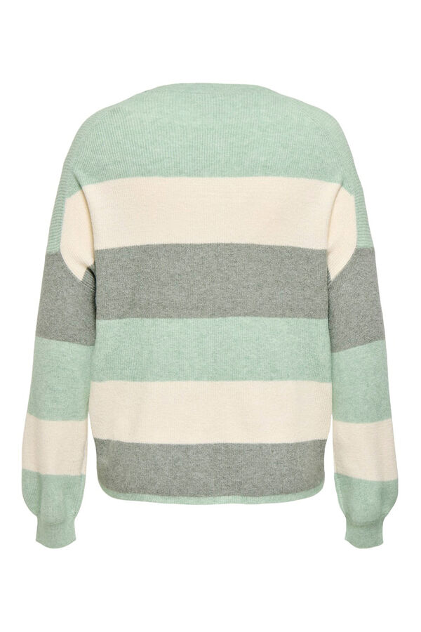 Only Carmakoma Striped plus size jumper beige