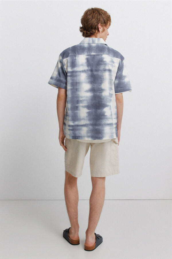 Springfield Bermuda cargo en lin confort fit blanc