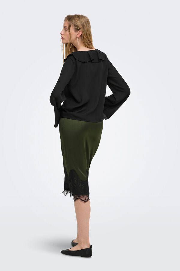 Only Blusa con volantes negro