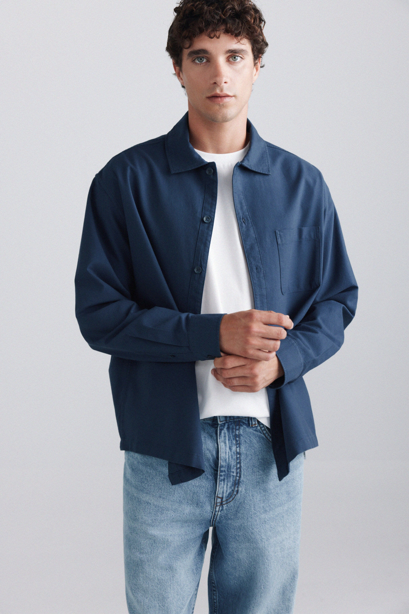 Springfield Viscose oxford overshirt