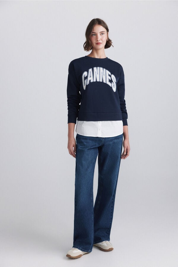 Springfield Two-tone sweatshirt blue