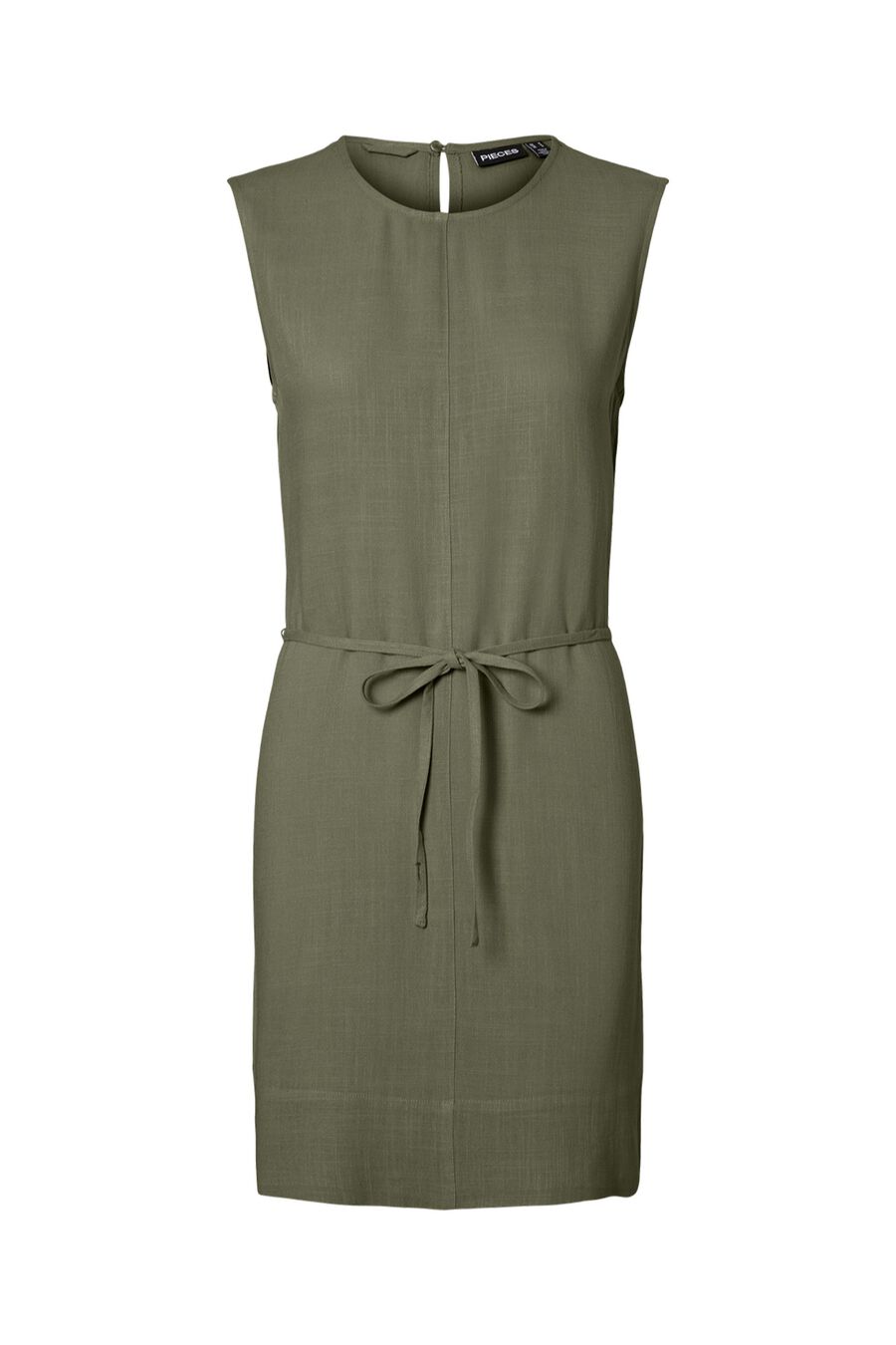 Vestido corto de lino sin mangas