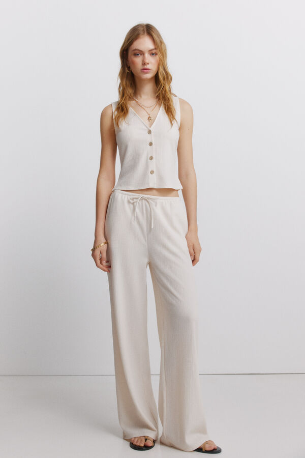 Springfield Drawstring long trousers beige