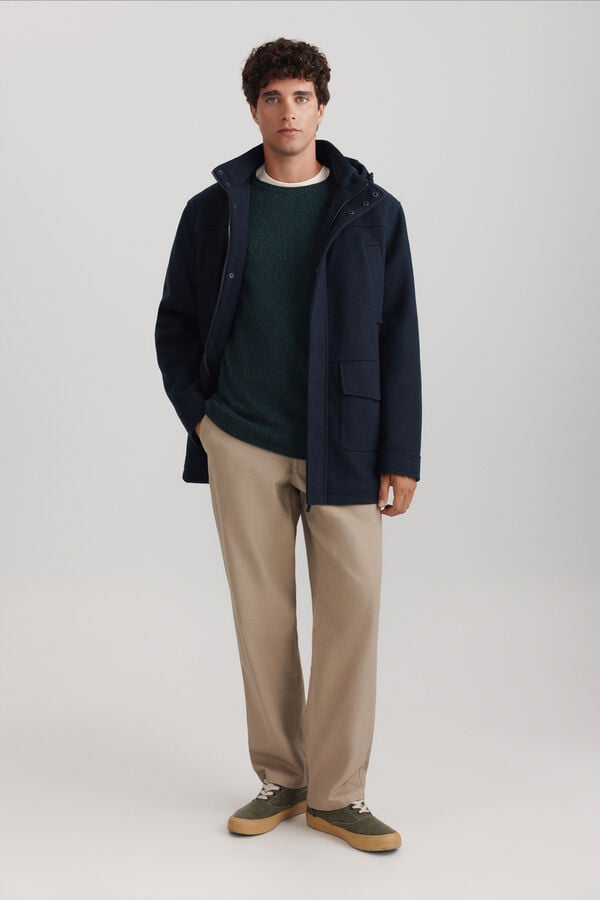Springfield Plain twisted funnel neck jumper green