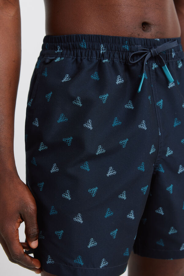 Springfield Fato de banho estampado lagostas azul