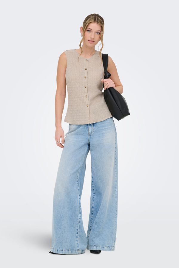 Only Chaleco estructura beige