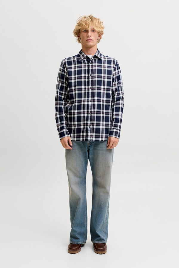 Jack & Jones Plaid regular shirt bleu