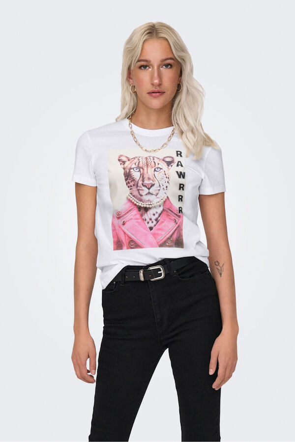 Only Kurz&auml;rmeliges T-Shirt mit Print mit Print