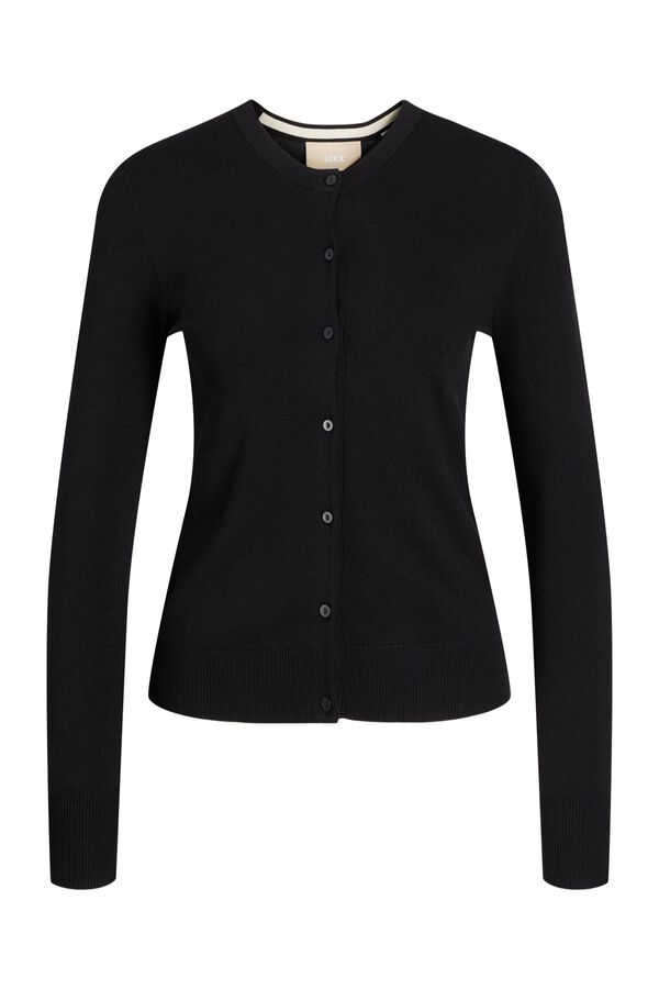 Jack & Jones Round neck cardigan Crna