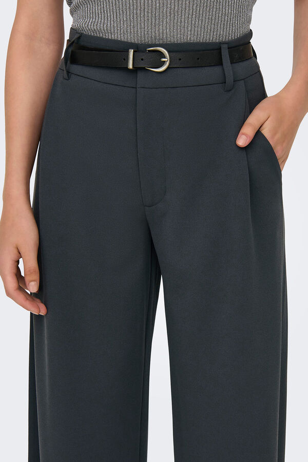 JDY Calças compridas de vestir cinzento