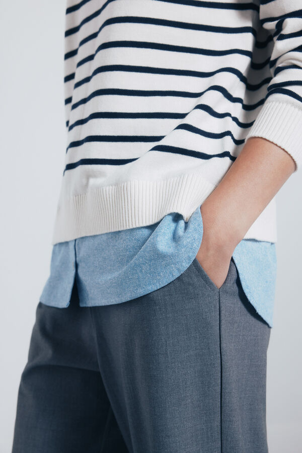 Springfield Jersey rayures combiné avec détail brodé vison