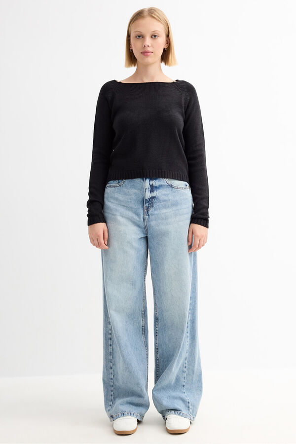 Inside Jersey Cuello Redondo negro