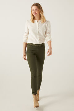 Springfield Hose bestickter Bund gr&uuml;n