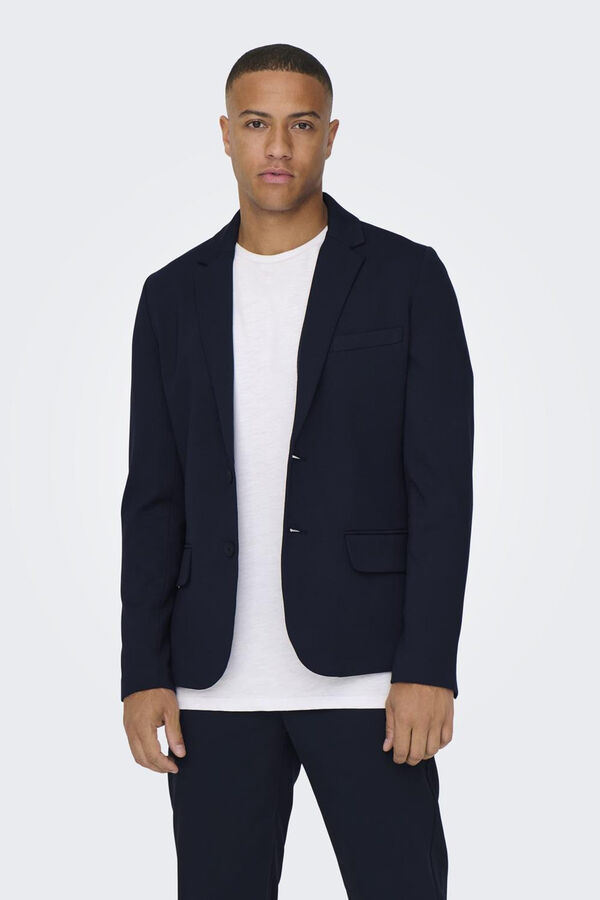 Springfield Blazer slim fit de hombre azul medio