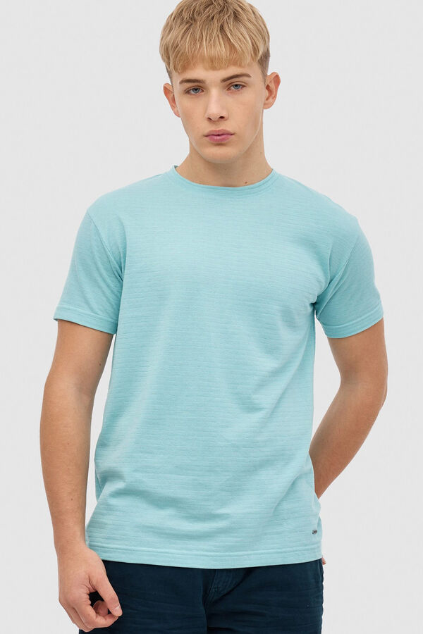 Springfield Camiseta Textura Rayas azul indigo