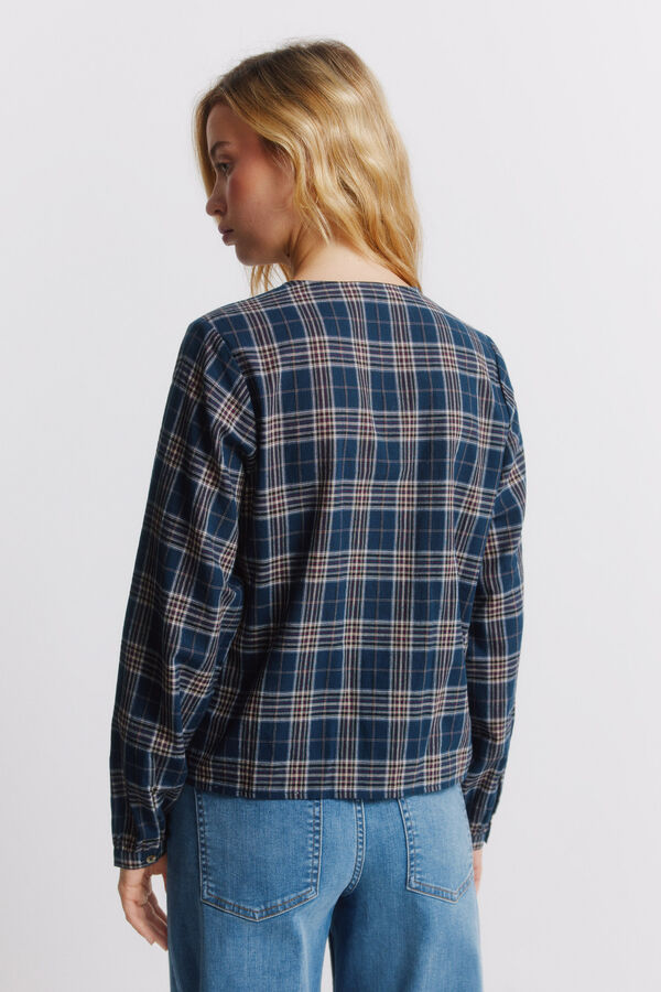 Springfield Blouse checkered blouse blue