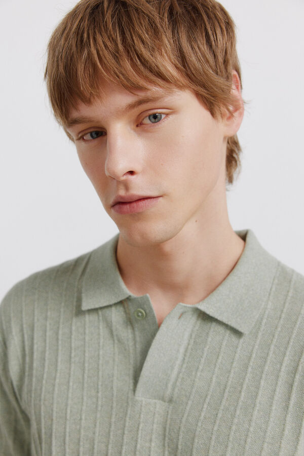 Springfield Basic structured polo shirt green