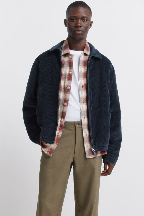 Springfield Relaxed fit pleated comfort trouser printed